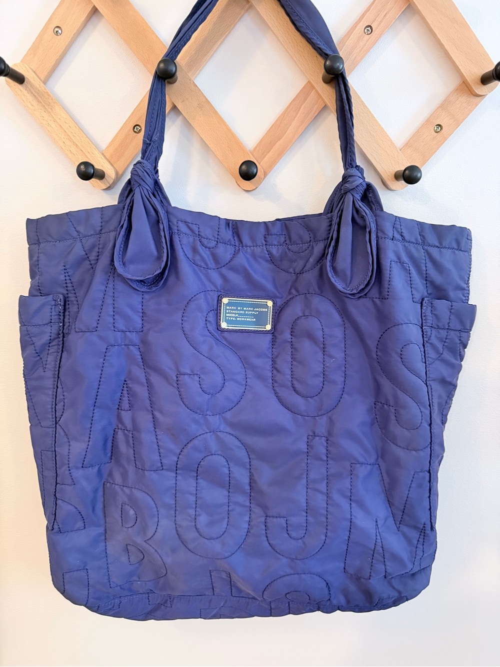 Marc By Marc Jacobs Large Quilted Nylon Tote in Purple